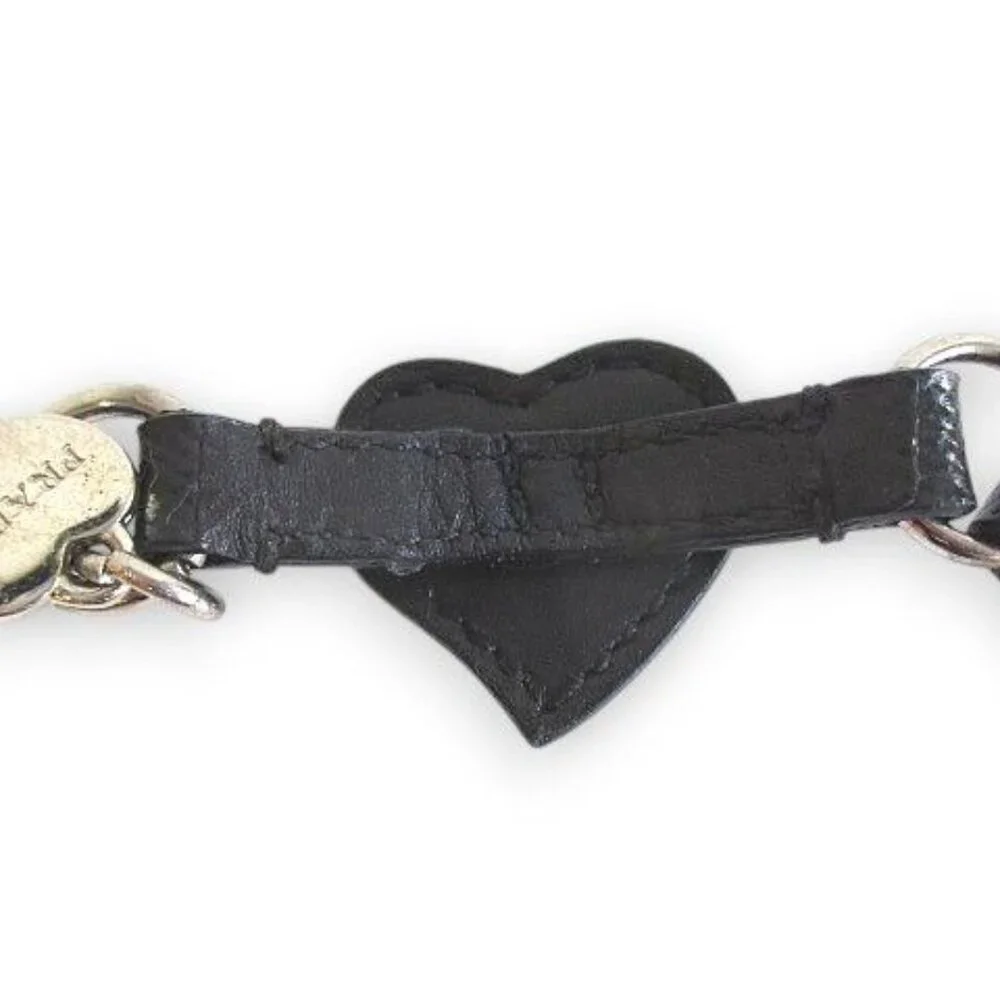 Prada Bracelet Belt with Bijoux Heart Motif Blackish Black - Picture 6 of 9